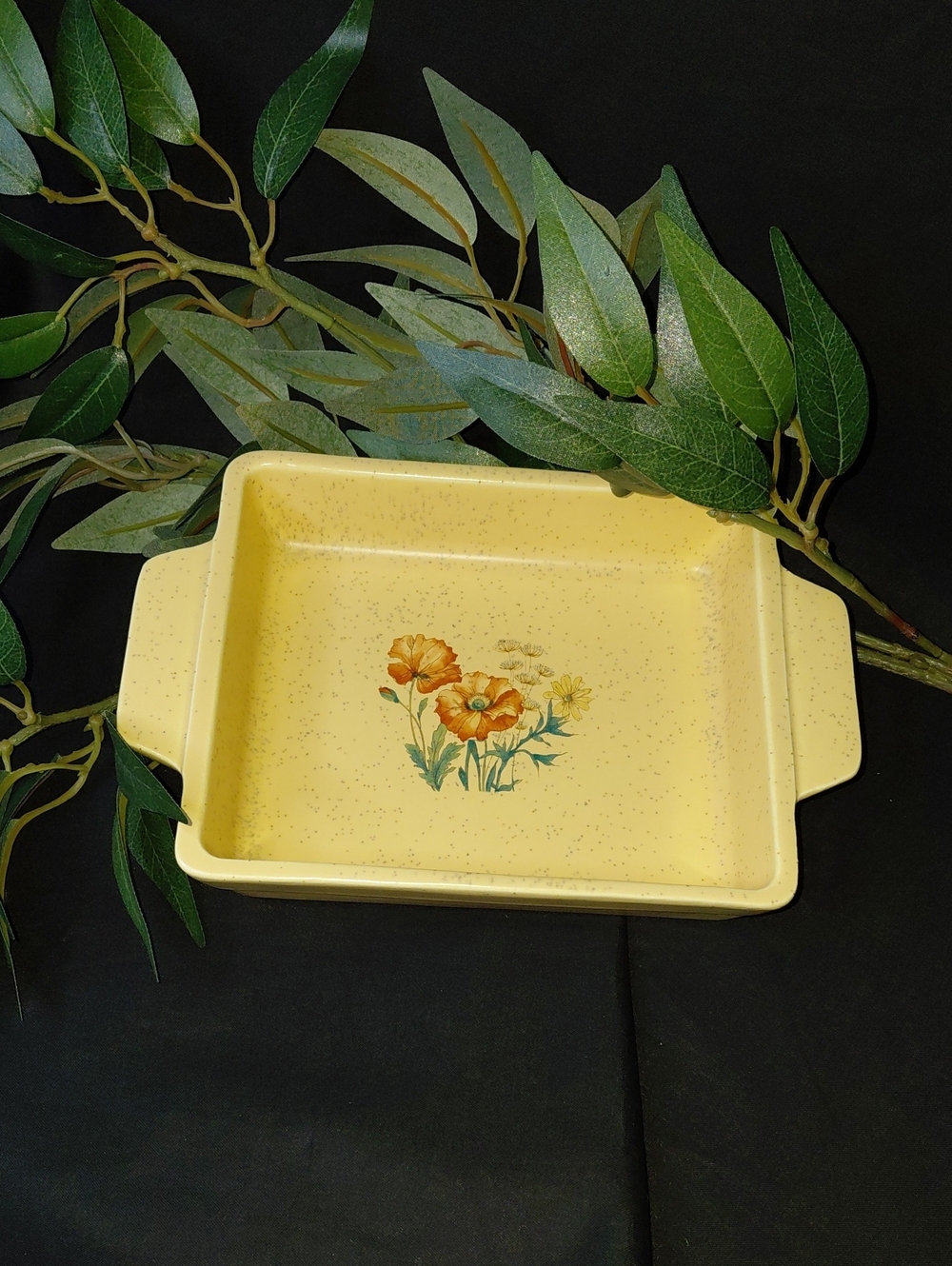 Vintage Tresdure Craft Floral Ceramic Baking Dish